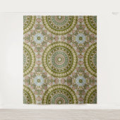Tenture Olive Green et Pastel Mandala Motif (Devant)