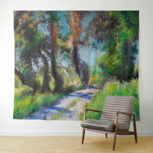 Tenture Oliviers au bord de la mer – Pastel méditerranéen