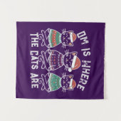 Tenture Om est l'endroit où les chats sont fêtes festives (Devant (Horizontal))