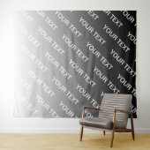 Tenture Ombre & motif de texte (couleur modifiable en gris (En situation (horizontale))