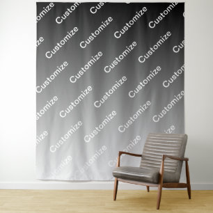 Tenture Ombre & motif de texte (couleur modifiable) Gris
