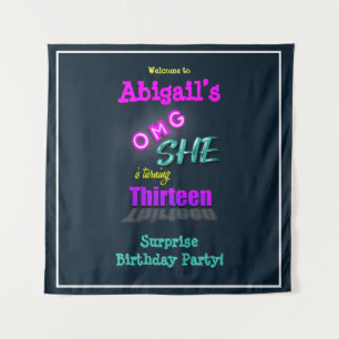 Tenture OMG Elle Atteint 13 Surprise Party Contexte
