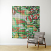 Tenture On dirait un panier tissé sur une photo d'herbe (En situation)