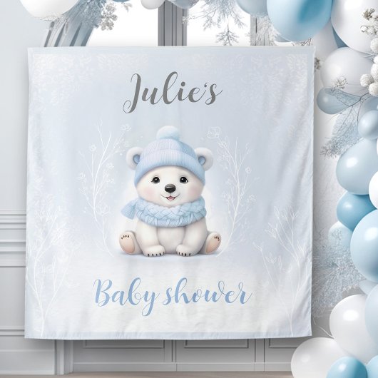 Tenture On peut attendre le Baby shower de garçon d'hiver
