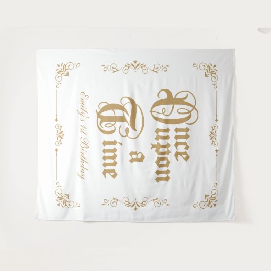 Tenture Once upon a time royal party photobooth backdrop (Devant (Horizontal))