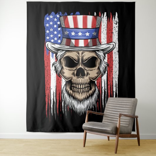 Tenture Oncle Sam Skull (En situation)