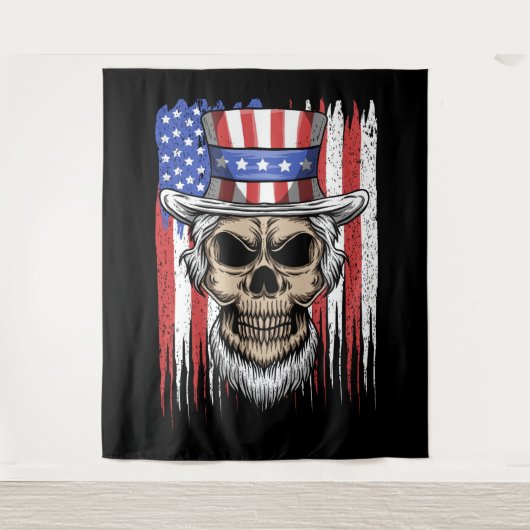 Tenture Oncle Sam Skull (Devant)