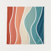 Tenture Ondes colorées de style rétro (Devant (Horizontal))