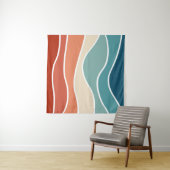 Tenture Ondes colorées de style rétro (En situation (horizontale))