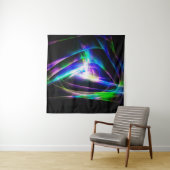 Tenture ondes lumineuses Abstraites et fond noir abstrait, (En situation)