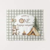 Tenture One Happy Camper Birthday Banner Backdrop  (Devant (Horizontal))