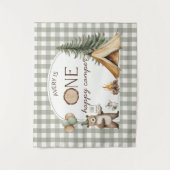 Tenture One Happy Camper Birthday Banner Backdrop  (Devant)