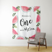 Tenture One in a Melon Aquarelle Pastèque 1er Anniversaire (En situation)