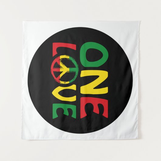Tenture One Love, Reggae design (Devant (Horizontal))