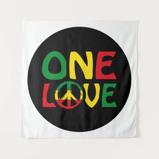 Tenture One Love, Reggae design (Devant)