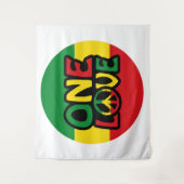 Tenture One Love, Reggae design avec des couleurs reggae (Devant)