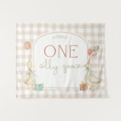 Tenture One Silly Goose Birthday Personalized Banner (Devant (Horizontal))