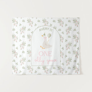 Tenture One Silly Goose Birthday Personalized Banner 1st
