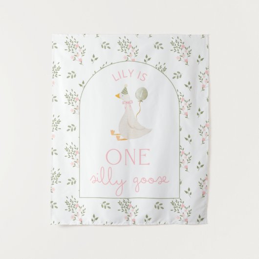 Tenture One Silly Goose Birthday Personalized Banner  Tape (Devant)