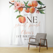 Tenture One Sweet Peach 1st Birthday Photo Backdrop (En situation)