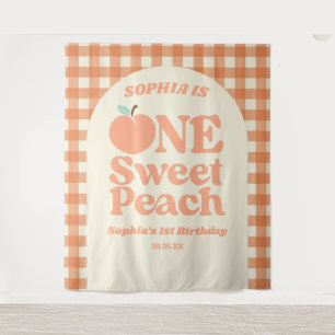 Tenture One Sweet Peach Orange Première fête d'anniversair