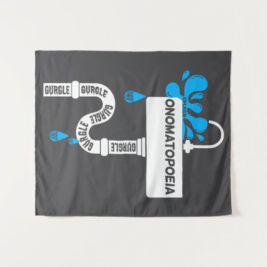 Tenture Onomatopoeia écriture ou poésie créative (Devant (Horizontal))