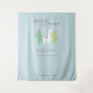 Tenture Ooh La Lama Fête de Bébé Fond mignon Bleu
