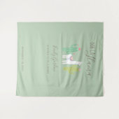 Tenture Ooh La Llama Baby shower Vert Arrière - plan migno (Devant (Horizontal))