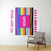 Tenture Open Pride Ally Rainbow Progress LGBT LGBTQ (En situation (horizontale))