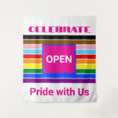 Tenture Open Pride Ally Rainbow Progress LGBT LGBTQ (Devant)