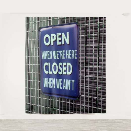 Tenture Open Sign Funny, Closed Sign Funny (Devant)