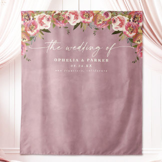 Tenture Ophelia Mariage rose Bienvenue Photographie fond