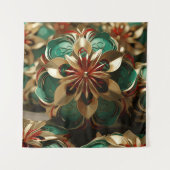 Tenture Opulence de Noël : Fils d'or de Christmas (Devant (Horizontal))