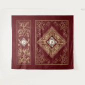 Tenture Opulence ornée | Flouris rouge et or bijoux (Devant (Horizontal))