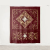 Tenture Opulence ornée | Flouris rouge et or bijoux (Devant)