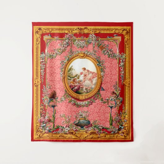 Tenture opulent baroque du XVIIIe siècle famille heureuse (Devant)