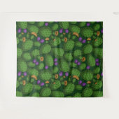 Tenture Opuntie de floraison sur vert foncé (Devant (Horizontal))