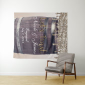 Tenture Or Champagne Paillettes Goutte Fût Grange Mariage (En situation (horizontale))