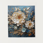 Tenture Or décoratif et bleu turquoise (Devant)