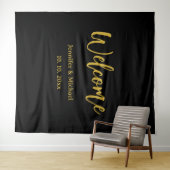 Tenture Or élégant moderne professionnel & noir métallisé (En situation (horizontale))