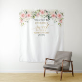 Tenture Or floral brun tendance scintille 16e anniversaire (En situation)