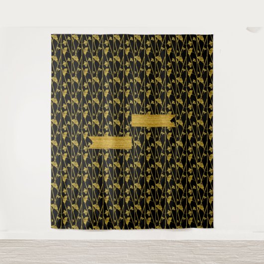 Tenture "or" ginkgo - (Devant)