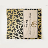 Tenture Or Joyeux Anniversaire Fer à Cheval en Or (Devant (Horizontal))