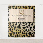 Tenture Or Joyeux Anniversaire Fer à Cheval en Or (Devant)