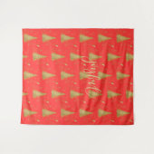 Tenture Or JOYEUX sur Noël Rouge (Devant (Horizontal))