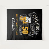 Tenture Or noir Acclamations et bières Anniversaire tout â (Devant (Horizontal))