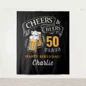 Tenture Or noir Acclamations et bières Anniversaire tout â (Devant)
