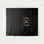 Tenture Or Noir Personnalisable Joyeux Anniversaire 60 Ans (Devant (Horizontal))