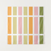 Tenture Or rose orange et rayures vertes (Devant)