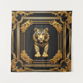 Tenture Or tigre et cadre ornemental noir (Devant)